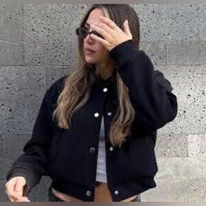 Zara Black Bomber Jacket for Women